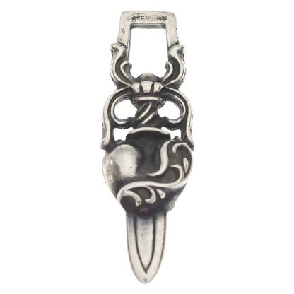 Chrome Hearts Dagger Heart Daga Pendant Top Silver