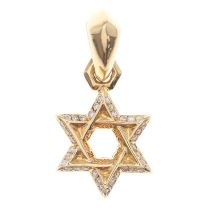 Chrome Hearts 22k Star of David Charm P D of Pave Diamond Gold Necklace Top