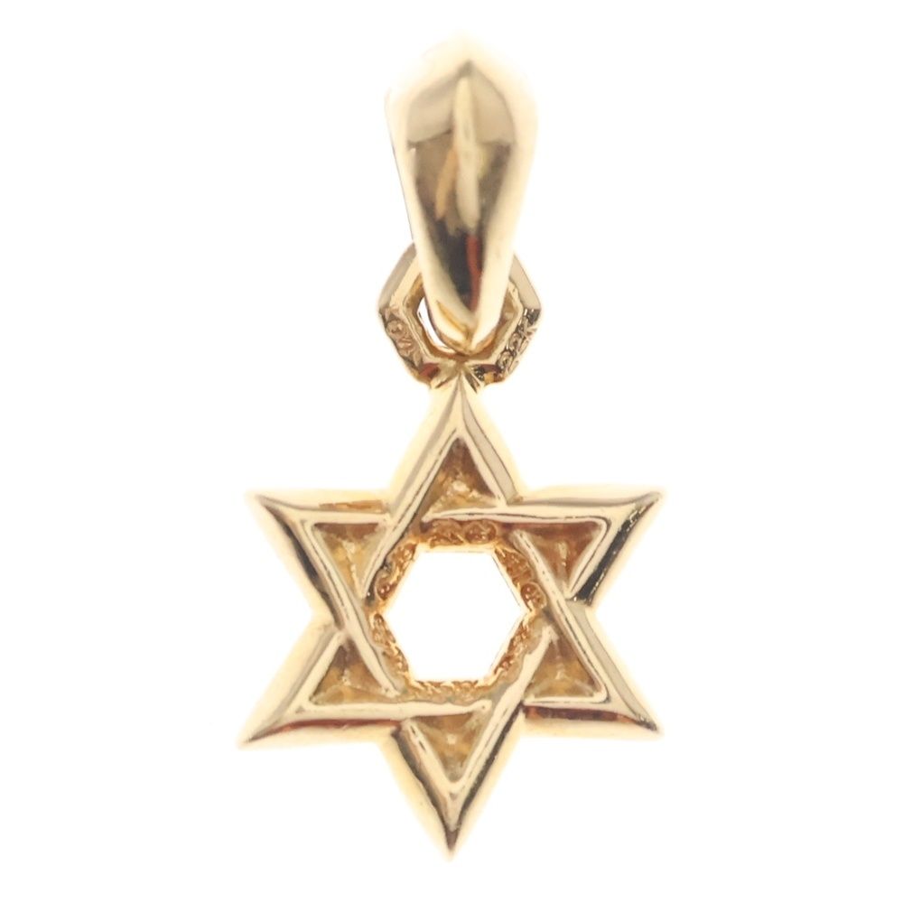 Chrome Hearts 22k Star of David Charm P D of Pave Diamond Gold Necklace Top — view 2