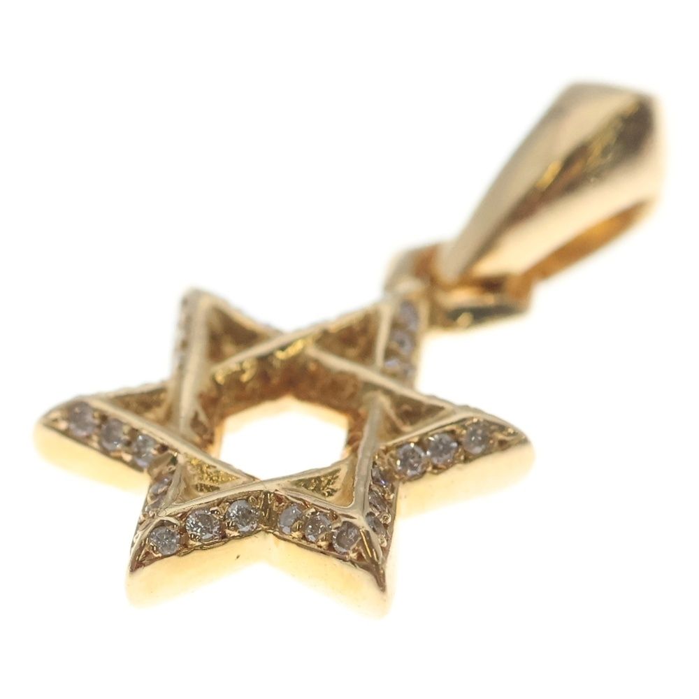 Chrome Hearts 22k Star of David Charm P D of Pave Diamond Gold Necklace Top — view 5