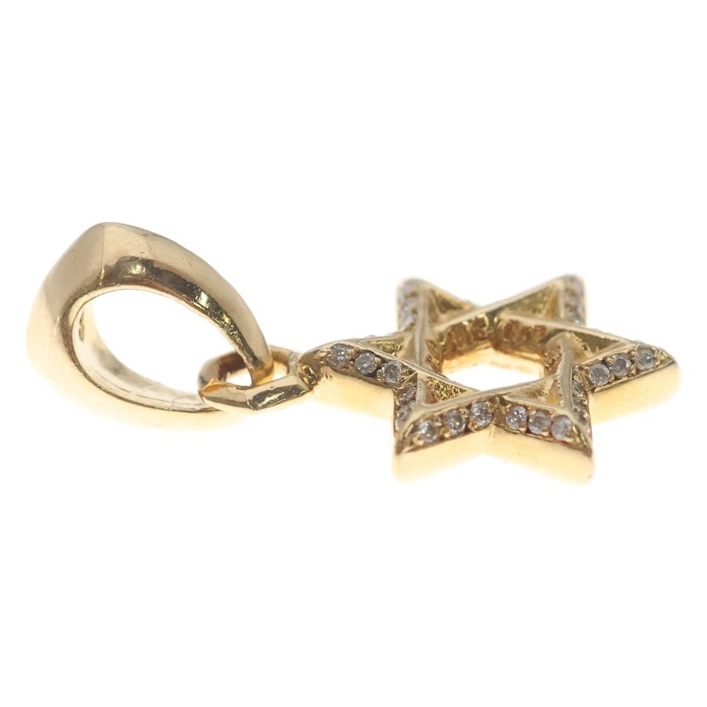Chrome Hearts 22k Star of David Charm P D of Pave Diamond Gold Necklace Top — view 4
