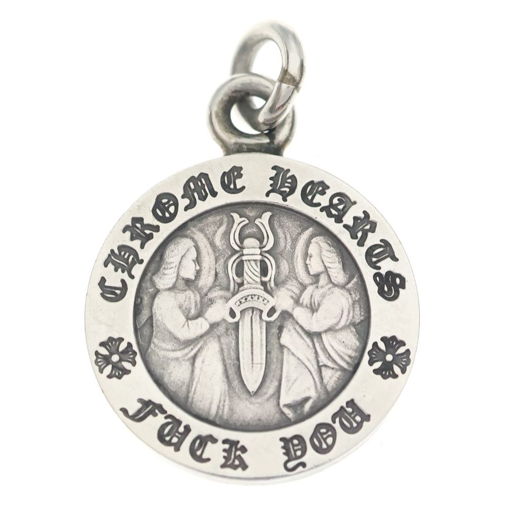 Chrome Hearts Chrm Angl Mdl V1 Angel Medal Charm Pendant Top Silver