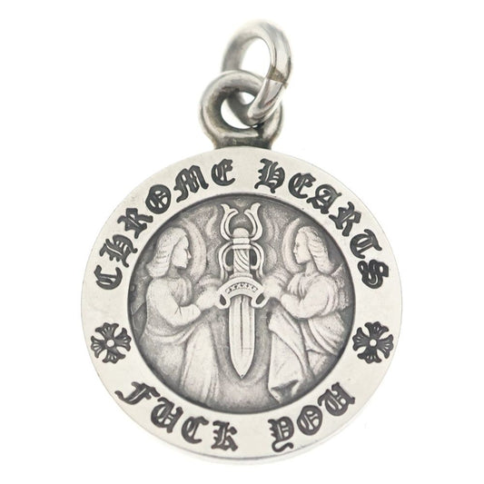 Chrome Hearts Chrm Angl Mdl V1 Angel Medal Charm Pendant Top Silver