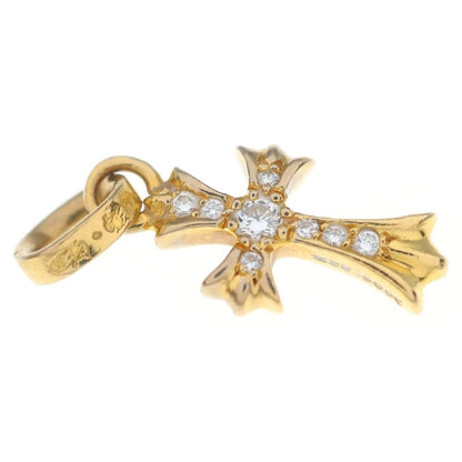 Chrome Hearts 22k Crs Baby Fat P Dia Fat Cross Pave Diamond Pendant Top Gold — view 6