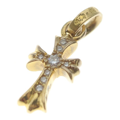 Chrome Hearts 22k Crs Baby Fat P Dia Fat Cross Pave Diamond Pendant Top Gold — view 5