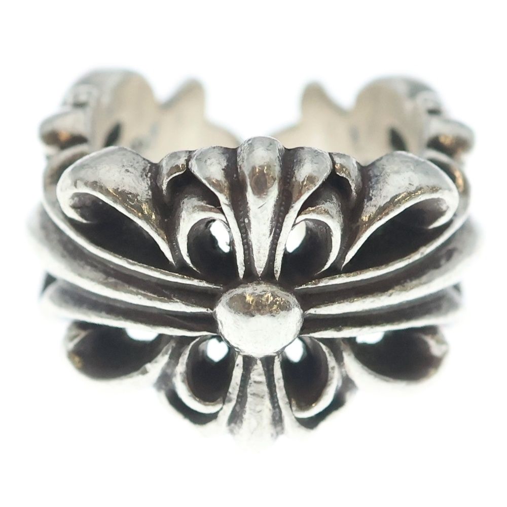 Chrome Hearts Dbl Flrl Crs Double Floral Cross Ring Silver — view 4