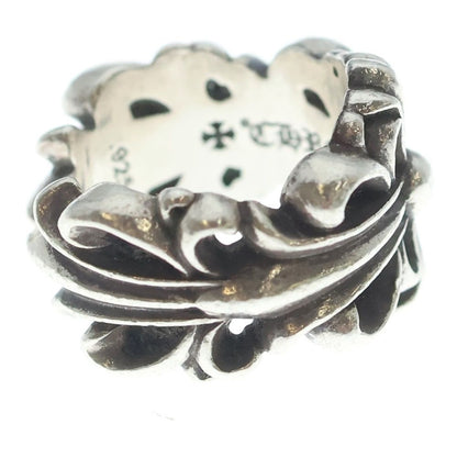 Chrome Hearts Dbl Flrl Crs Double Floral Cross Ring Silver — view 3