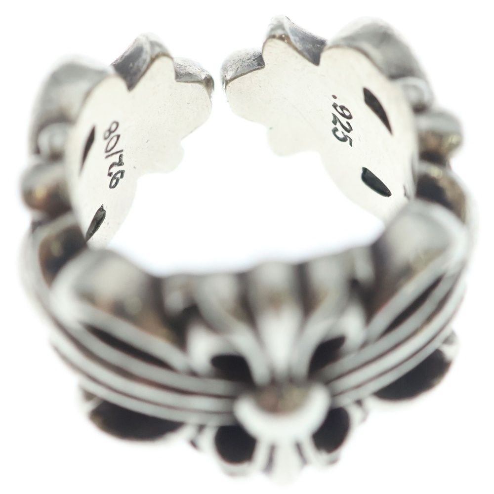 Chrome Hearts Dbl Flrl Crs Double Floral Cross Ring Silver — view 6