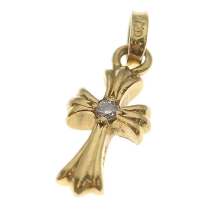 Chrome Hearts 22k Crs Baby Fat Dia Fat Cross 1 Diamond on Both Sides Pendant — view 5