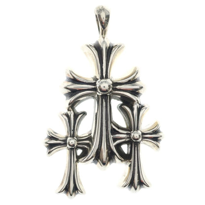 Chrome Hearts 3 CH Crs Sml Triple CH Cross Small Pendant Top Silver