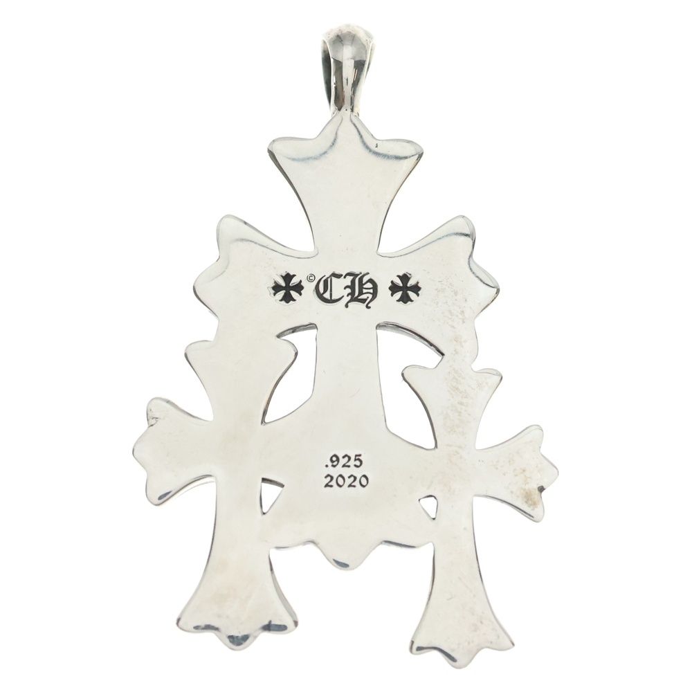 Chrome Hearts 3 CH Crs Sml Triple CH Cross Small Pendant Top Silver — view 2