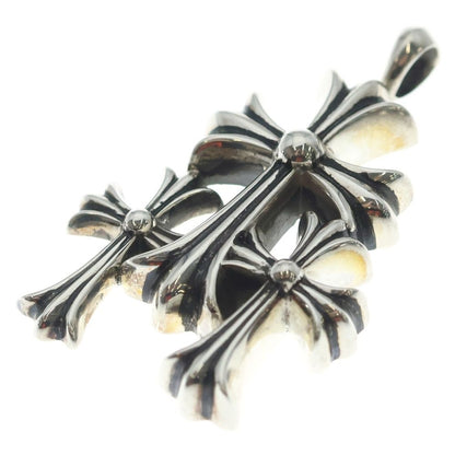 Chrome Hearts 3 CH Crs Sml Triple CH Cross Small Pendant Top Silver — view 5