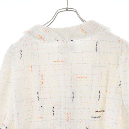 Chanel 24c Multicolor Tweed Sequin Round Collar Long Sleeve Dress White — view 4