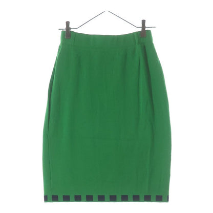 Fendi Wool Knit Tight Skirt Green — view 2