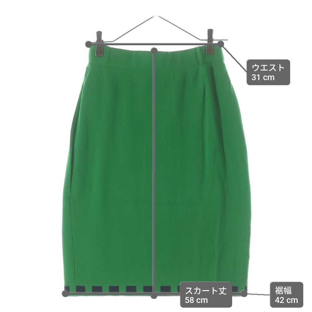 Fendi Wool Knit Tight Skirt Green — view 9