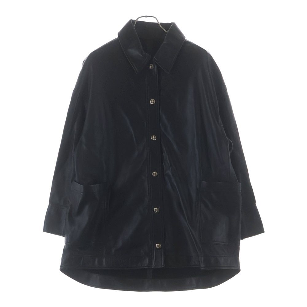 Chrome Hearts Shirt Lthr Cross Ball Button Oversize Leather Long Sleeve Jacket