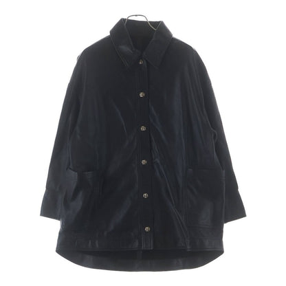 Chrome Hearts Shirt Lthr Cross Ball Button Oversize Leather Long Sleeve Jacket