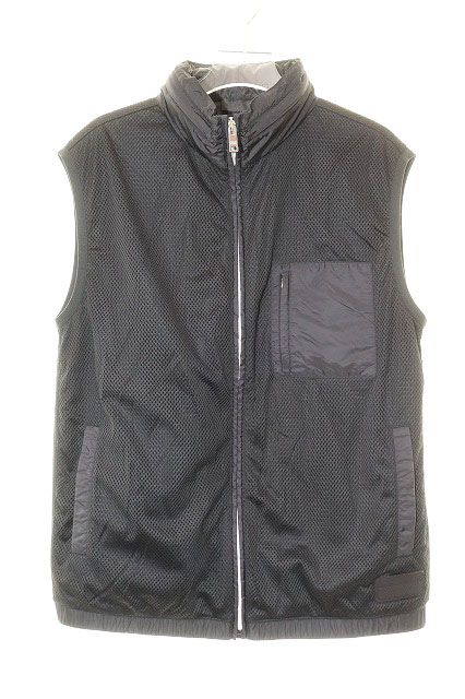 Prada Mesh Vest Rubber Tag Lining Hood S Black