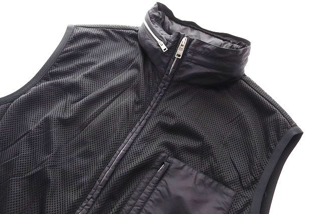 Prada Mesh Vest Rubber Tag Lining Hood S Black — view 4