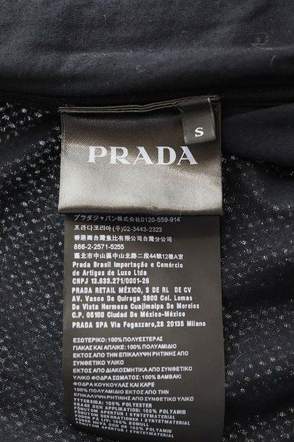 Prada Mesh Vest Rubber Tag Lining Hood S Black — view 8