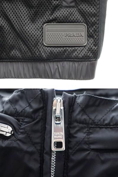 Prada Mesh Vest Rubber Tag Lining Hood S Black — view 9