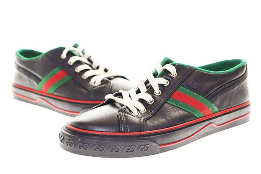 Gucci Tennis Leather Black Sneakers Sherry Line