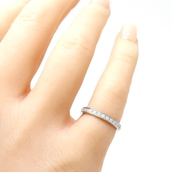 Bvlgari Didicata Venetian Full Eternity Ring Pinky Diamond Stones Platinum — view 9