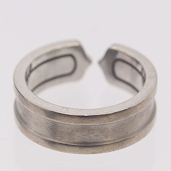 Cartier C2 Ring Silver 18k White Gold 51 Ako Mst Abc