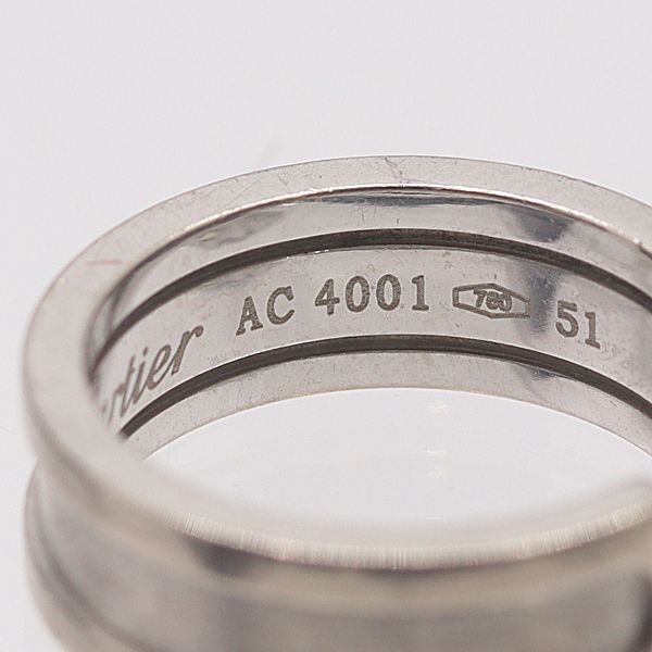Cartier C2 Ring Silver 18k White Gold 51 Ako Mst Abc — view 4
