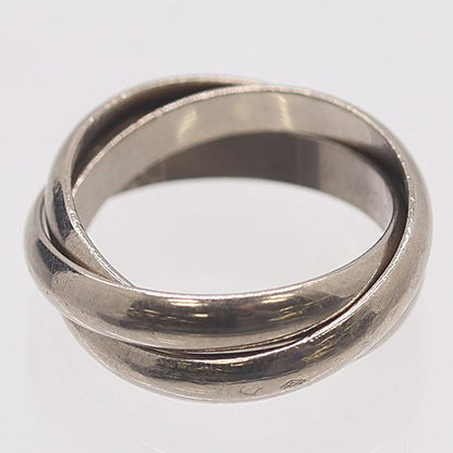 Cartier Trinity Ring Silver 18k White Gold 54 Ako Mst Abc