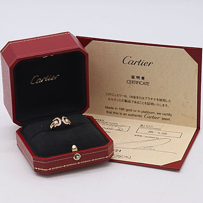 Cartier Box with Certificate 2C Boucles Diamond Ring 18k Gold 52 Ako Mst Abc