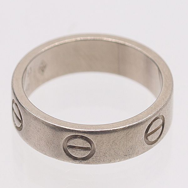 Cartier Love Ring Silver 18k White Gold 53 Ako Mst Abc