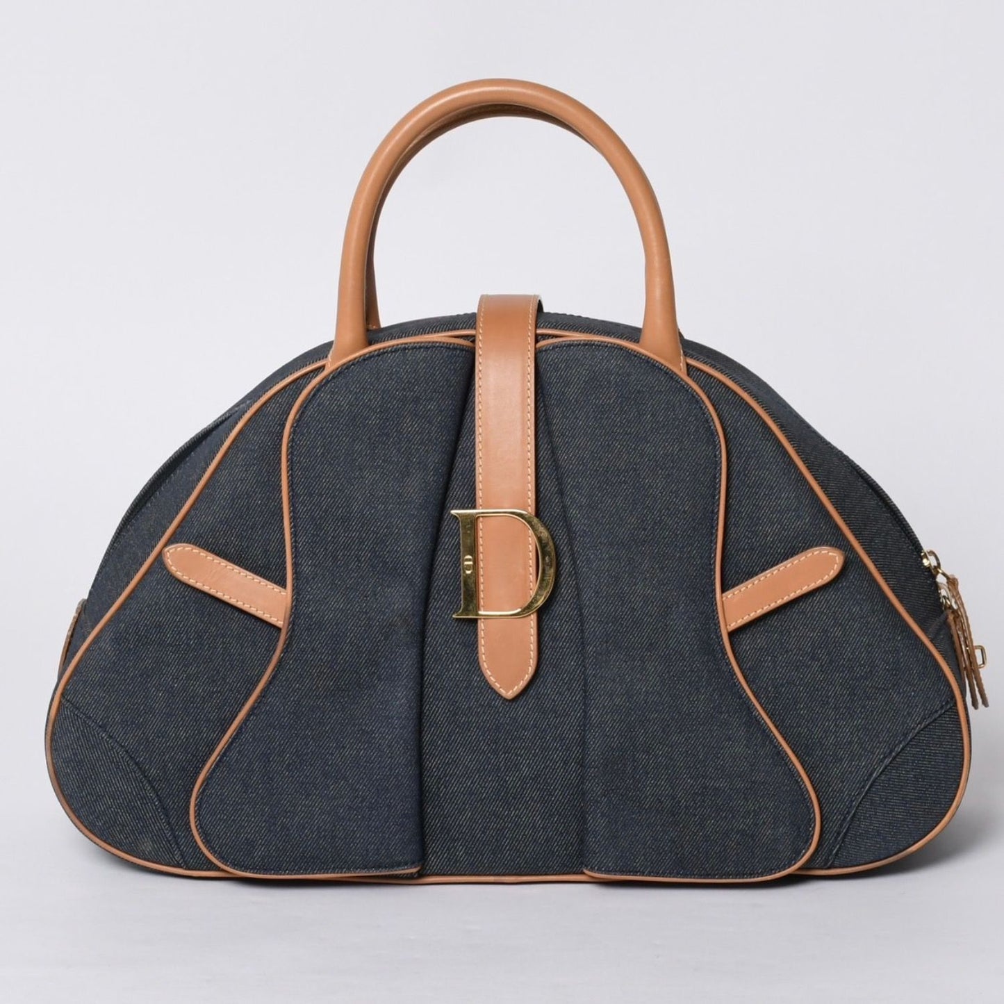 Dior Denim Fabric Handbag Navy Blue