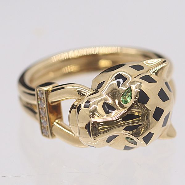 Cartier Panthere de Diamond Tsavorite Ring 750 50 Ako Mst Abc