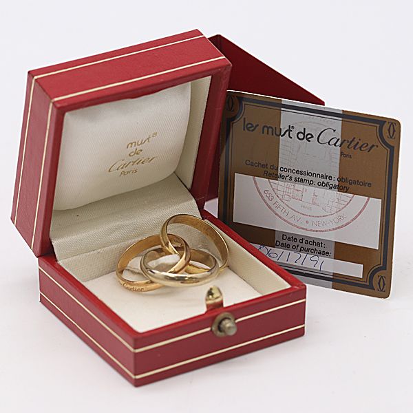 Cartier Trinity Ring 750 White Gold Yg Pg Wg 52 Ako Mst Abc