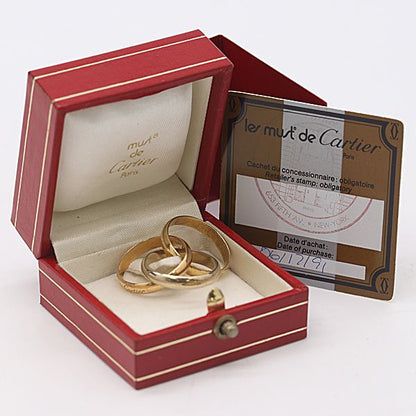 Cartier Trinity Ring 750 White Gold Yg Pg Wg 52 Ako Mst Abc