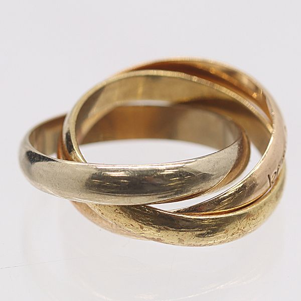 Cartier Trinity Ring 750 White Gold Yg Pg Wg 52 Ako Mst Abc — view 3