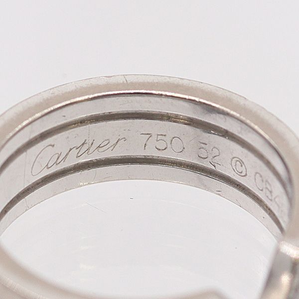 Cartier C2 Diamond Ring Silver 18k White Gold 52 Ako Mst Abc — view 3