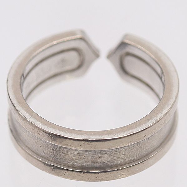 Cartier C2 Diamond Ring Silver 18k White Gold 52 Ako Mst Abc — view 2