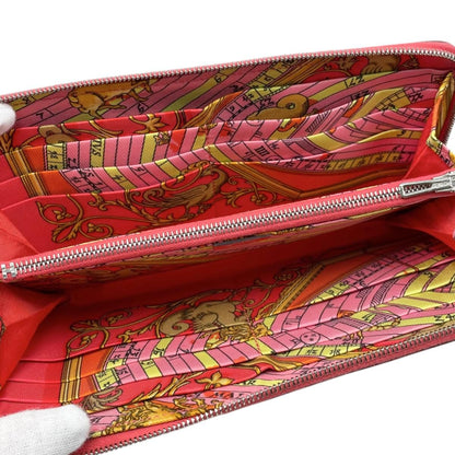 Hermes Wallet Azap Silk in Long Veau Pink Yellow Silver — view 8