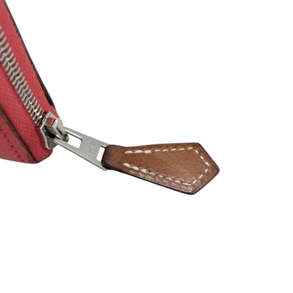 Hermes Wallet Azap Silk in Long Veau Pink Yellow Silver — view 7