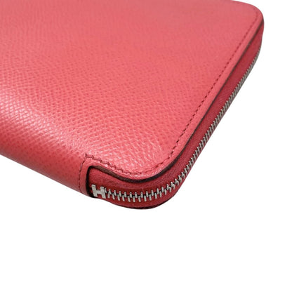 Hermes Wallet Azap Silk in Long Veau Pink Yellow Silver — view 4