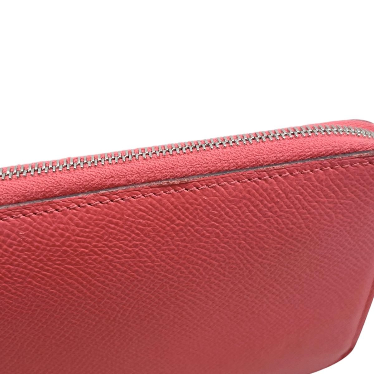 Hermes Wallet Azap Silk in Long Veau Pink Yellow Silver — view 6