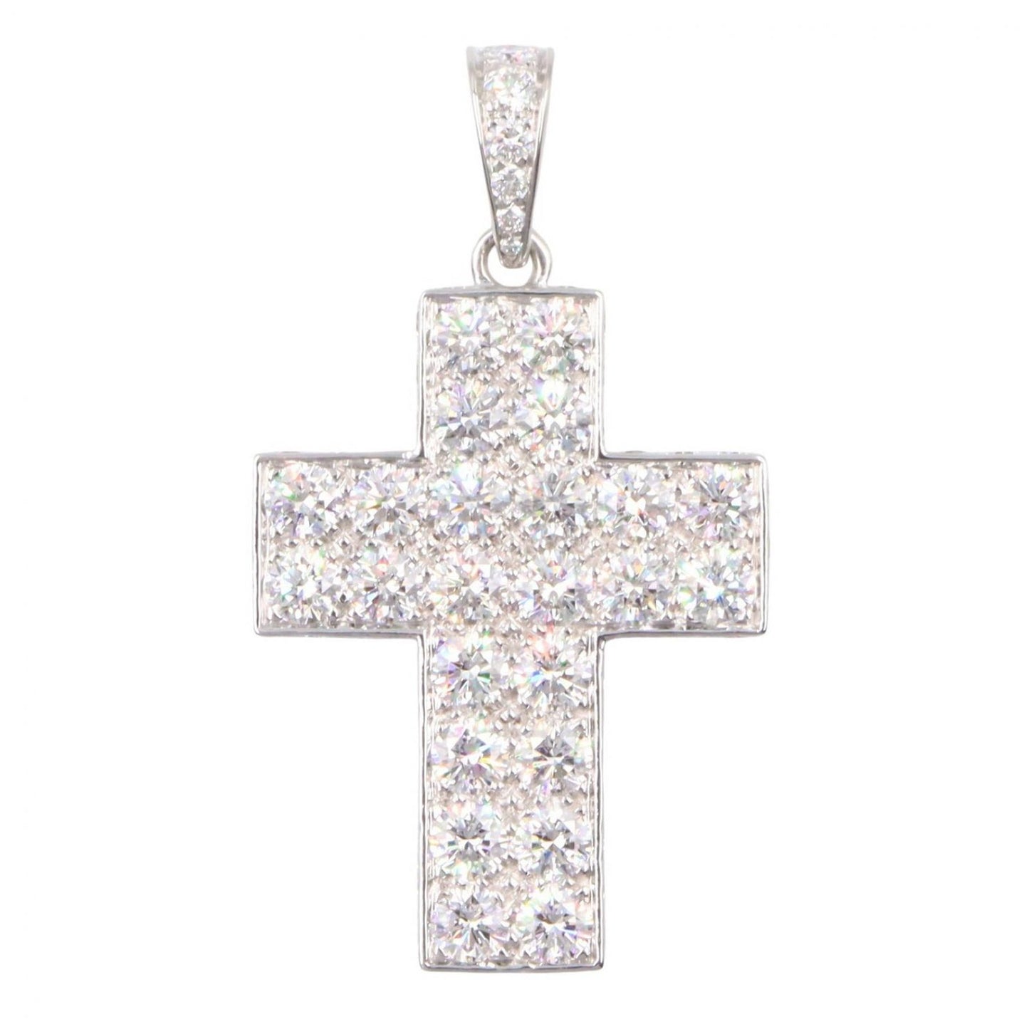 Cartier Pendant Top Cles Double Wall Diamond Top 18k White Gold — view 2