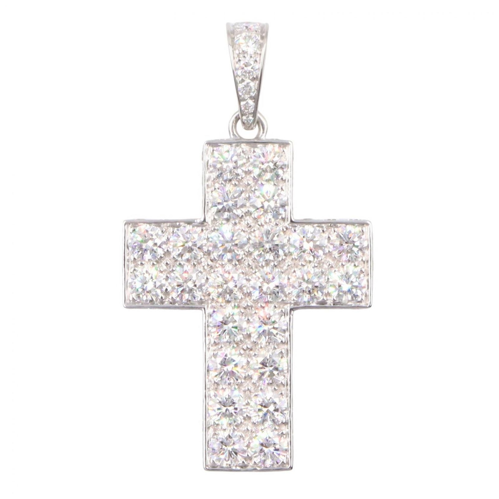Cartier Pendant Top Cles Double Wall Diamond Top 18k White Gold — view 2