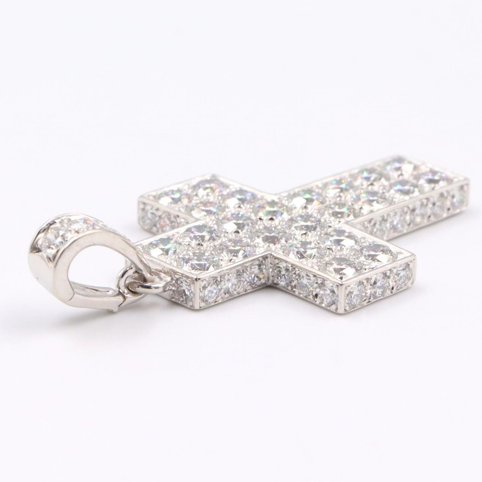 Cartier Pendant Top Cles Double Wall Diamond Top 18k White Gold — view 6