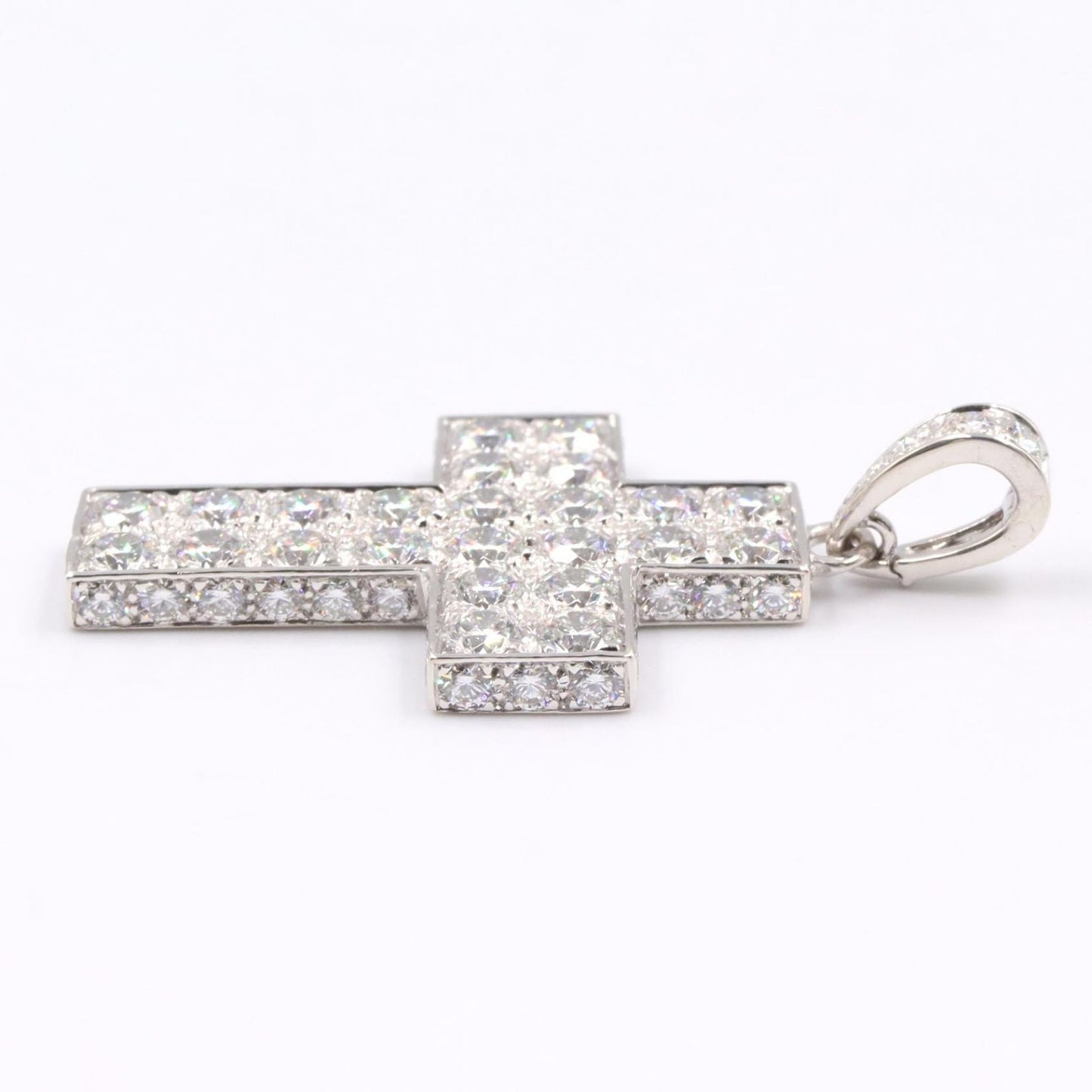 Cartier Pendant Top Cles Double Wall Diamond Top 18k White Gold — view 5
