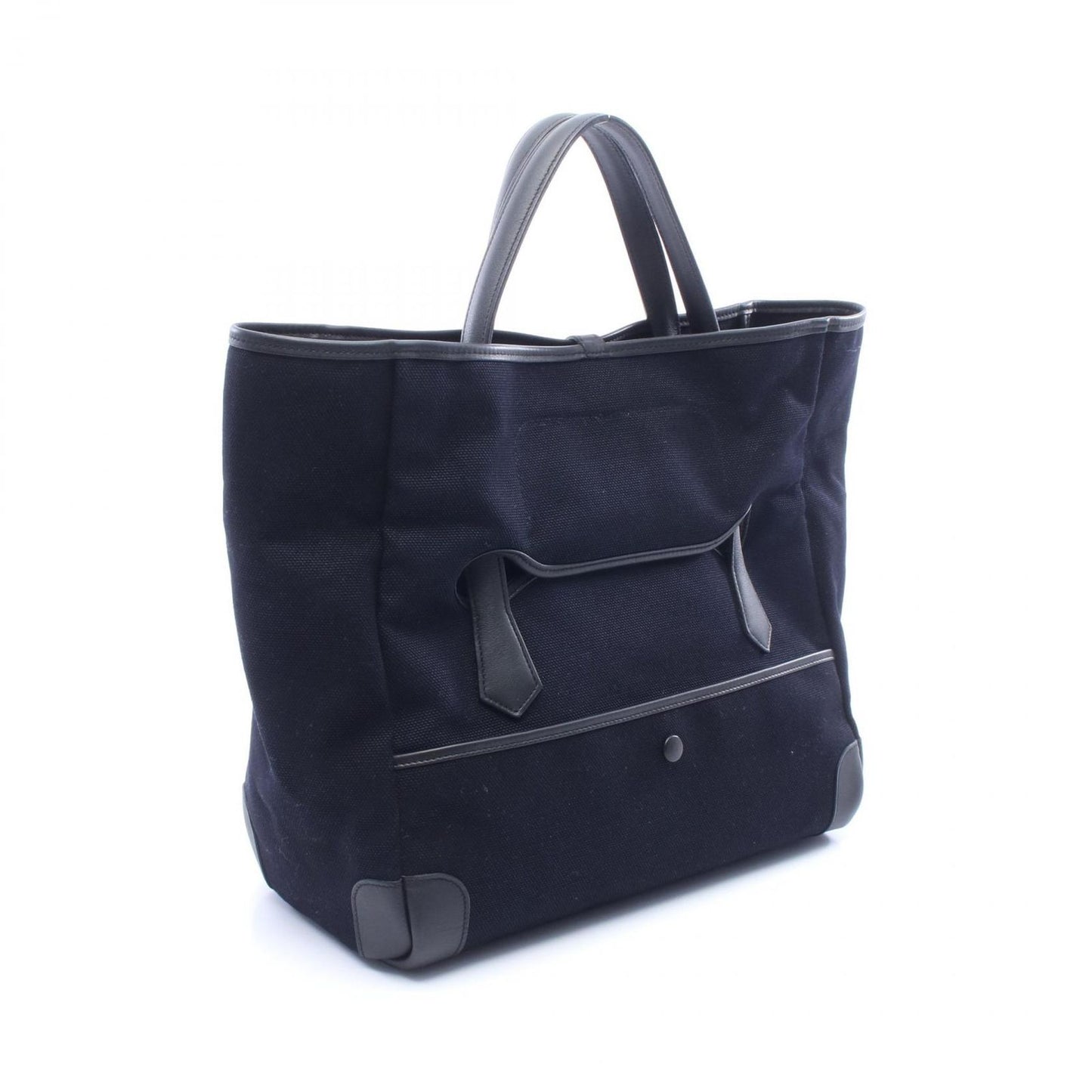 Hermes Tote Passpass 35 Marine Black Canvas Leather — view 2
