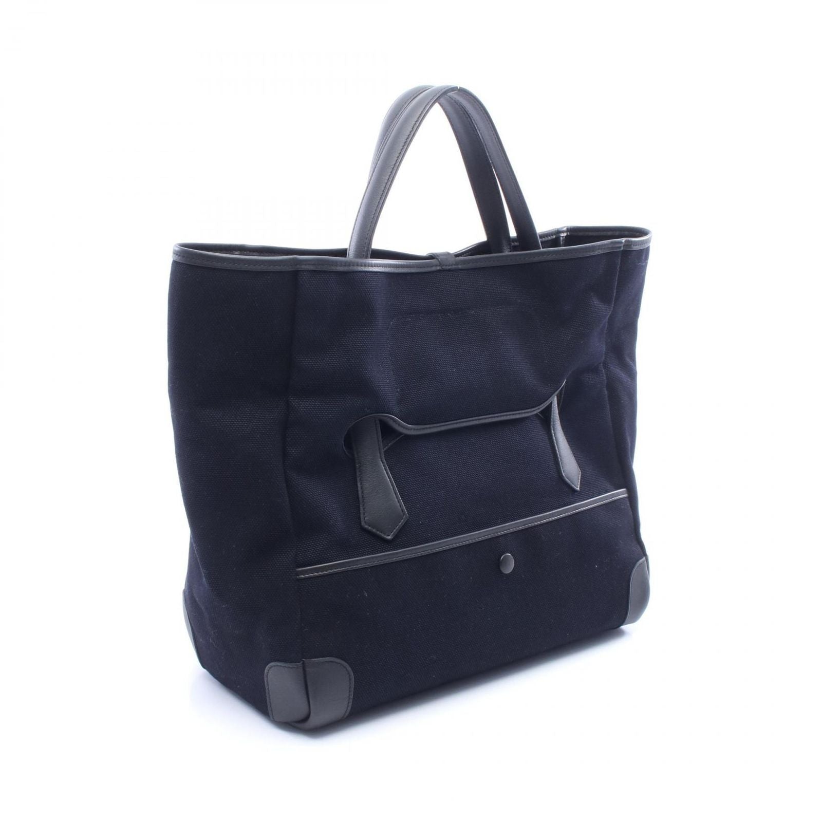 Hermes Tote Passpass 35 Marine Black Canvas Leather — view 2