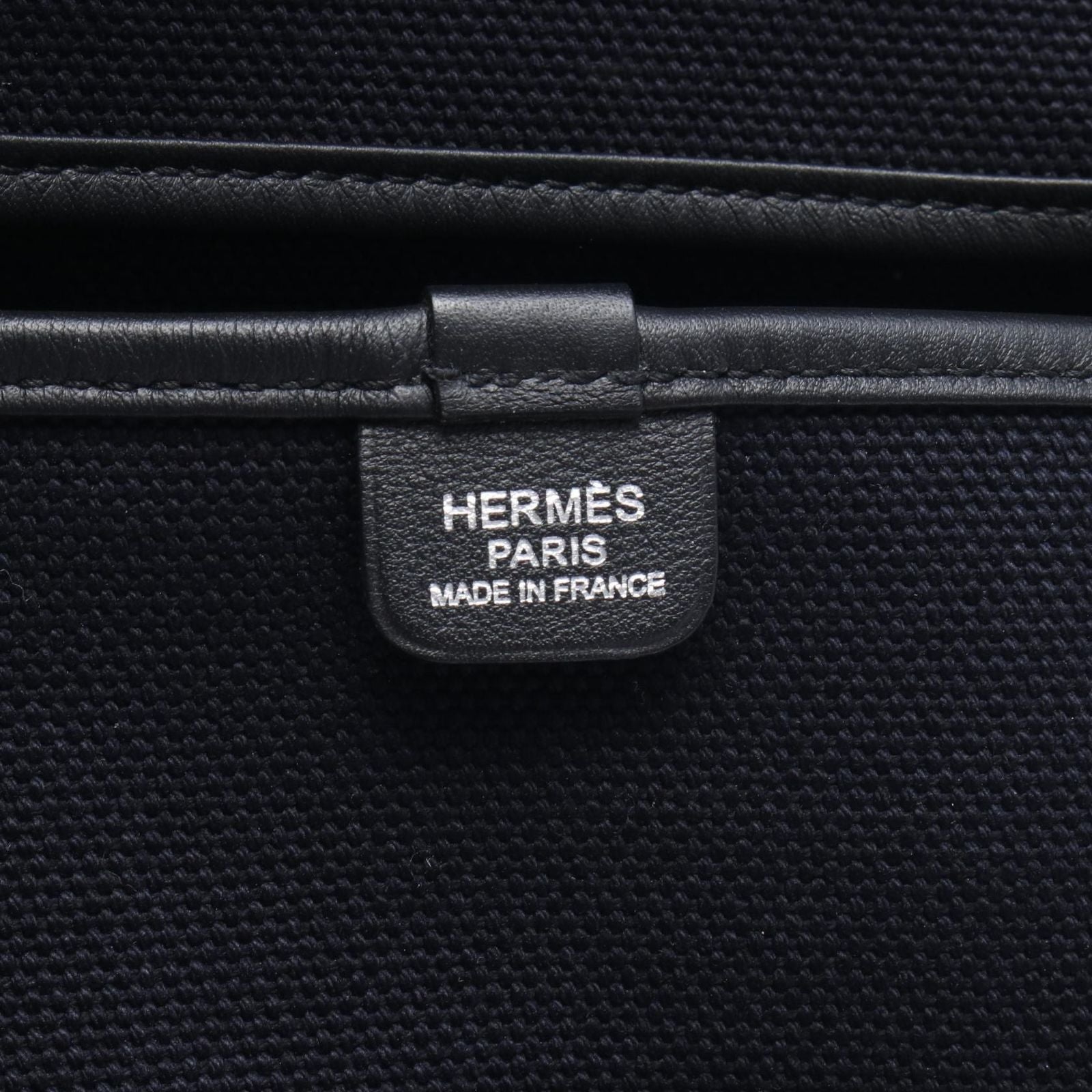 Hermes Tote Passpass 35 Marine Black Canvas Leather — view 4